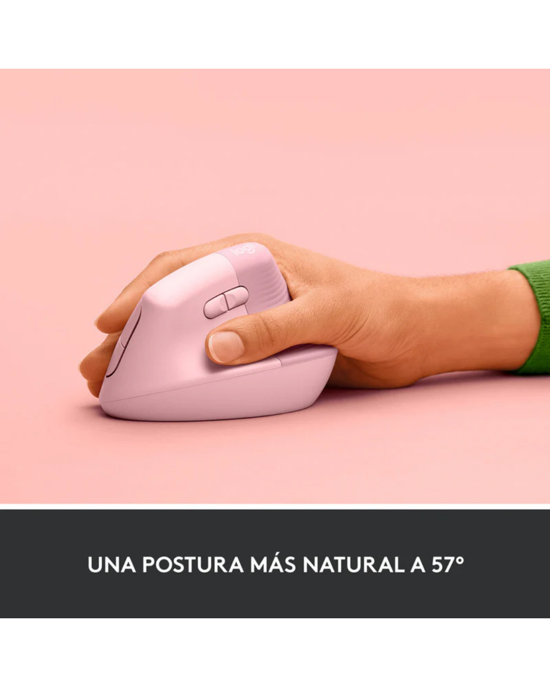 Mouse Logitech Lift Vertical Ergonómico Inalámbrico Bluetooth Pink