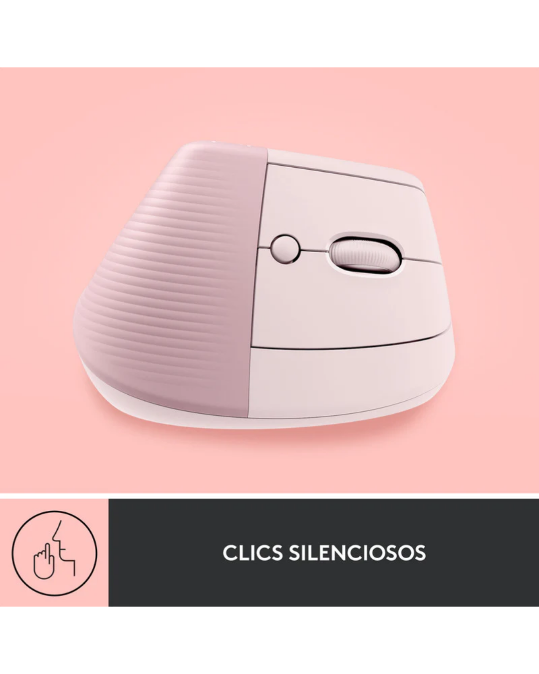 Mouse Logitech Lift Vertical Ergonómico Inalámbrico Bluetooth Pink