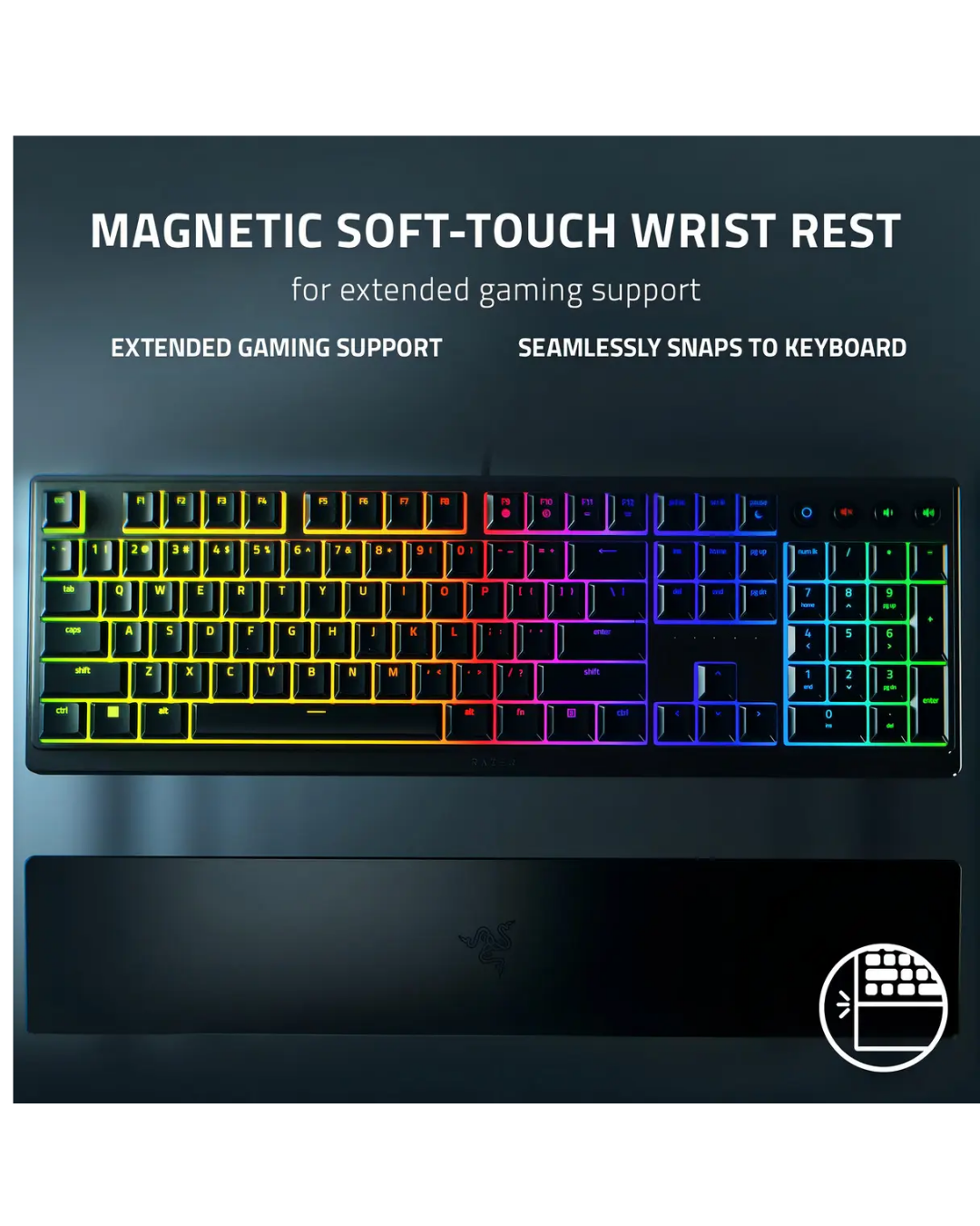 Teclado Gamer Razer Ornata V3 RGB Alambrico Low Profile Español Full Size