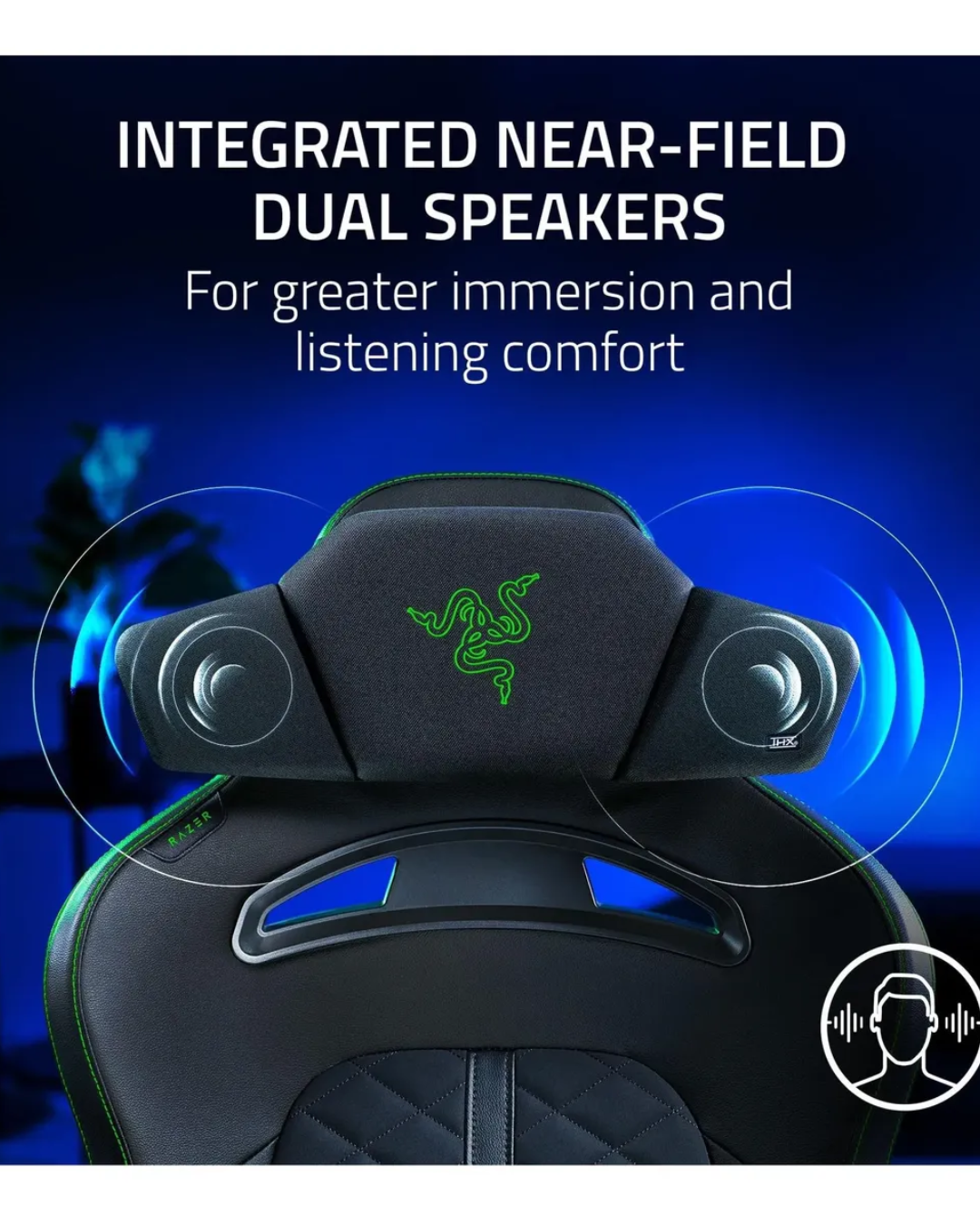 Cojín Parlante Razer Clio | Inalámbrico con Sonido THX® Spatial Audio