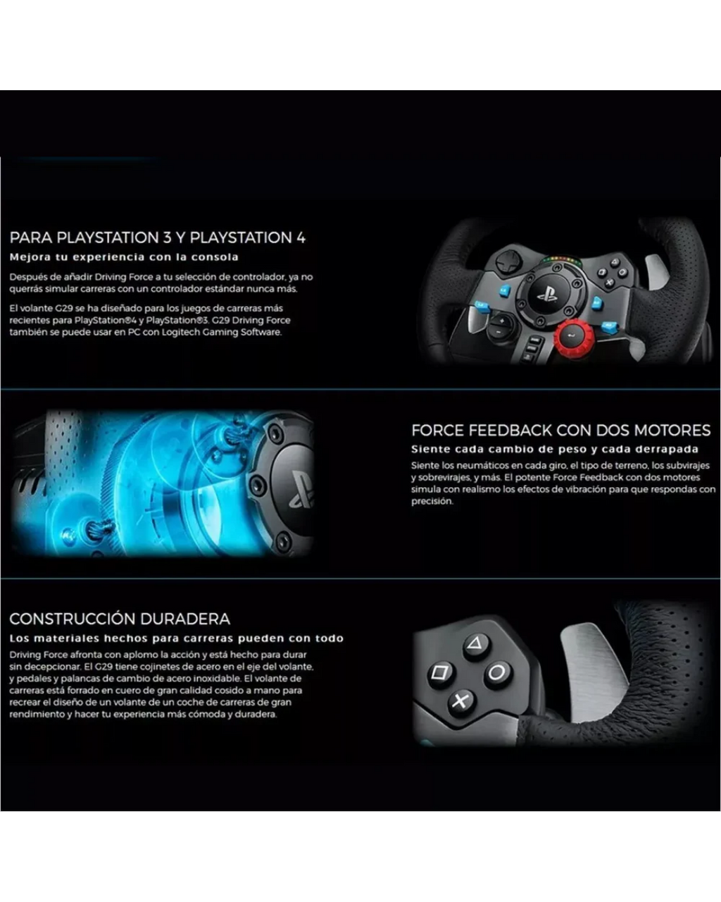 Timón Logitech G29 SE Driving Force + Shifter Bundle PS5 PS4 PC