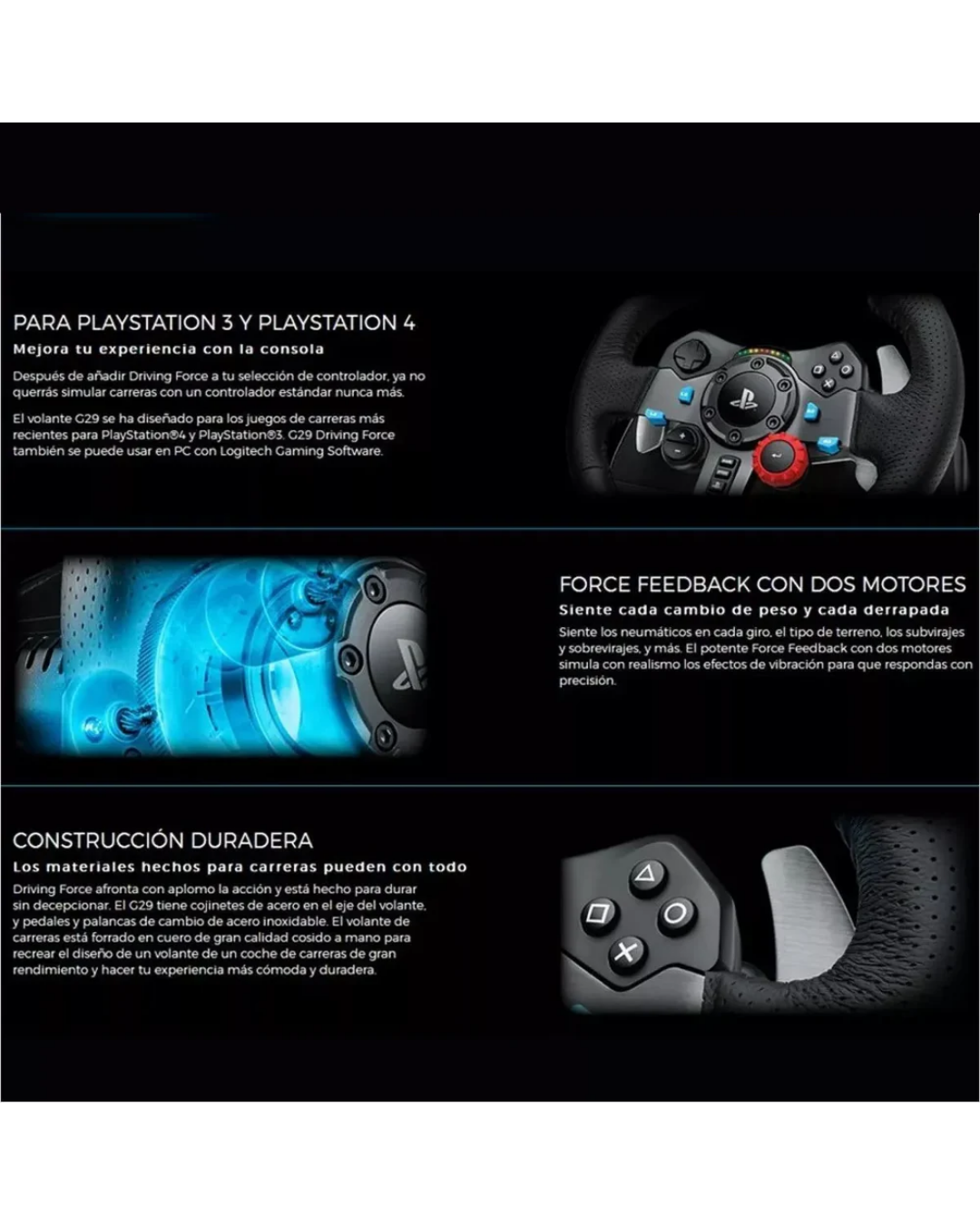 Timón Logitech G29 SE Driving Force + Shifter Bundle PS5 PS4 PC