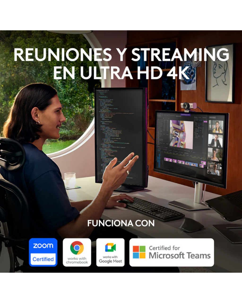 Cámara Web Logitech MX Brio 4K Ultra HD USB-C Grafito