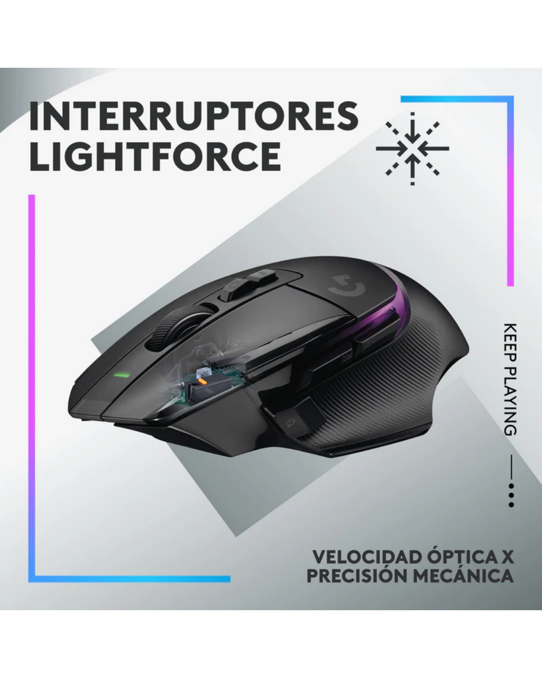 Mouse Gamer Logitech G502 X LIGHTFORCE Alto Rendimiento RGB Negro
