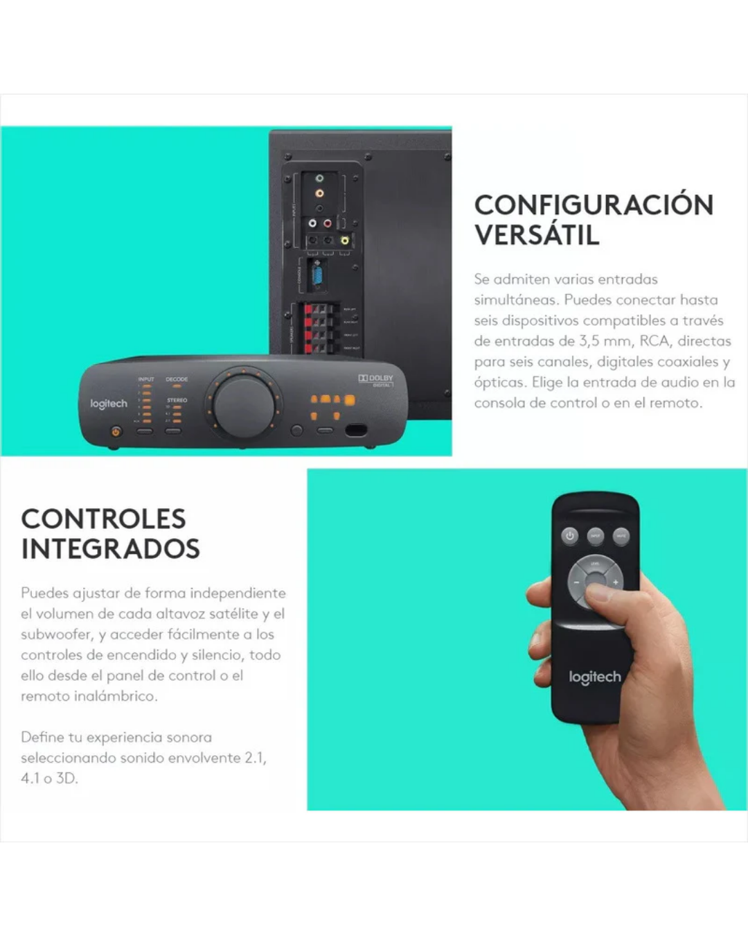 Parlantes Logitech Z906 5.1 THX Surround 1000W Home Theater