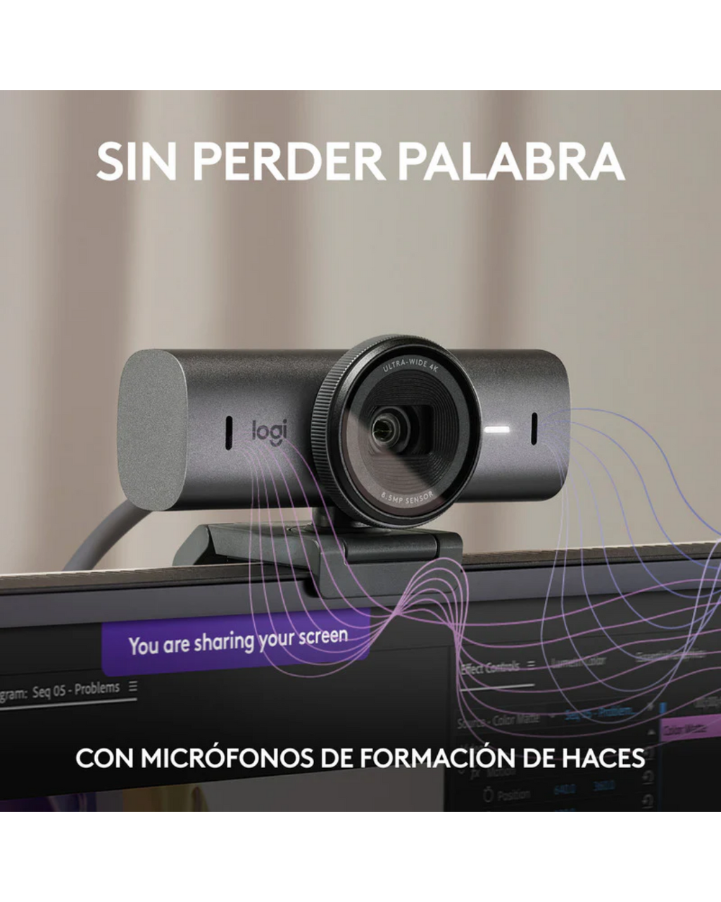 Cámara Web Logitech MX Brio 4K Ultra HD USB-C Grafito
