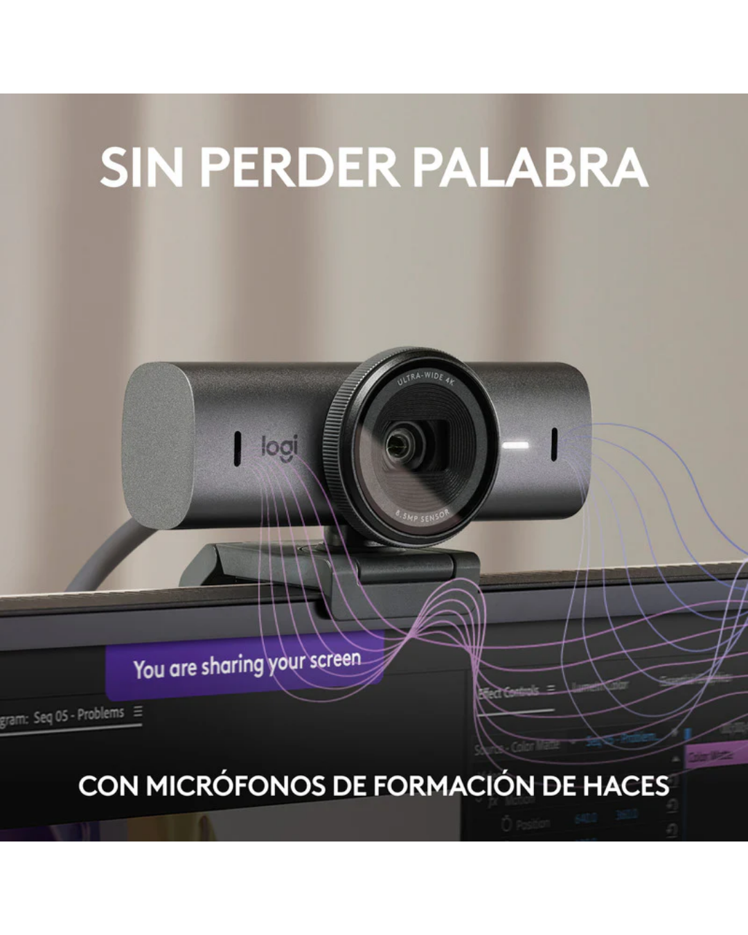 Cámara Web Logitech MX Brio 4K Ultra HD USB-C Grafito