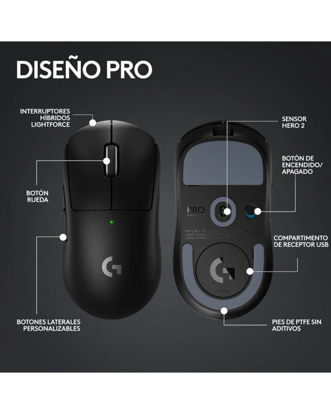 Mouse Gamer Logitech G Pro X Superlight 2 LIGHTSPEED Inalámbrico