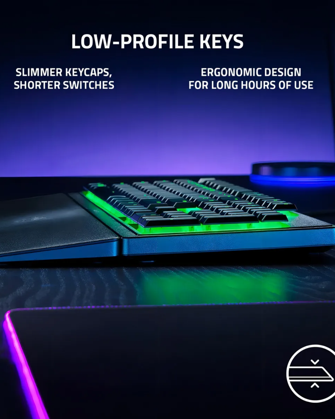 Teclado Gamer Razer Ornata V3 X RGB Alambrico Low Profile Full Size