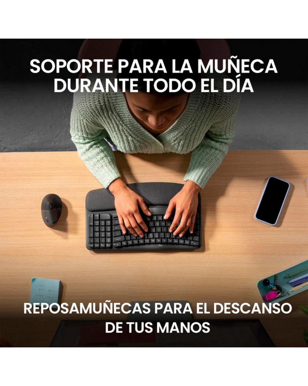 Teclado Logitech Wave Keys Ergonómico Inalámbrico Bluetooth