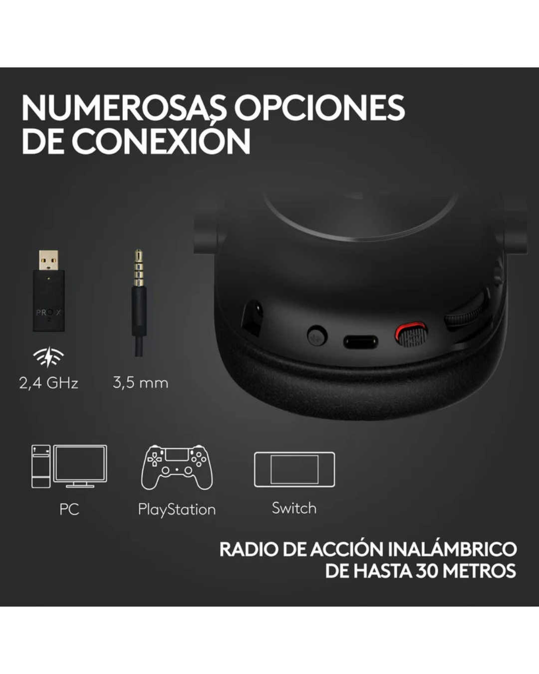 Audífonos Gamer Logitech G Pro X 2 LIGHTSPEED Inalámbricos Bluetooth Negro