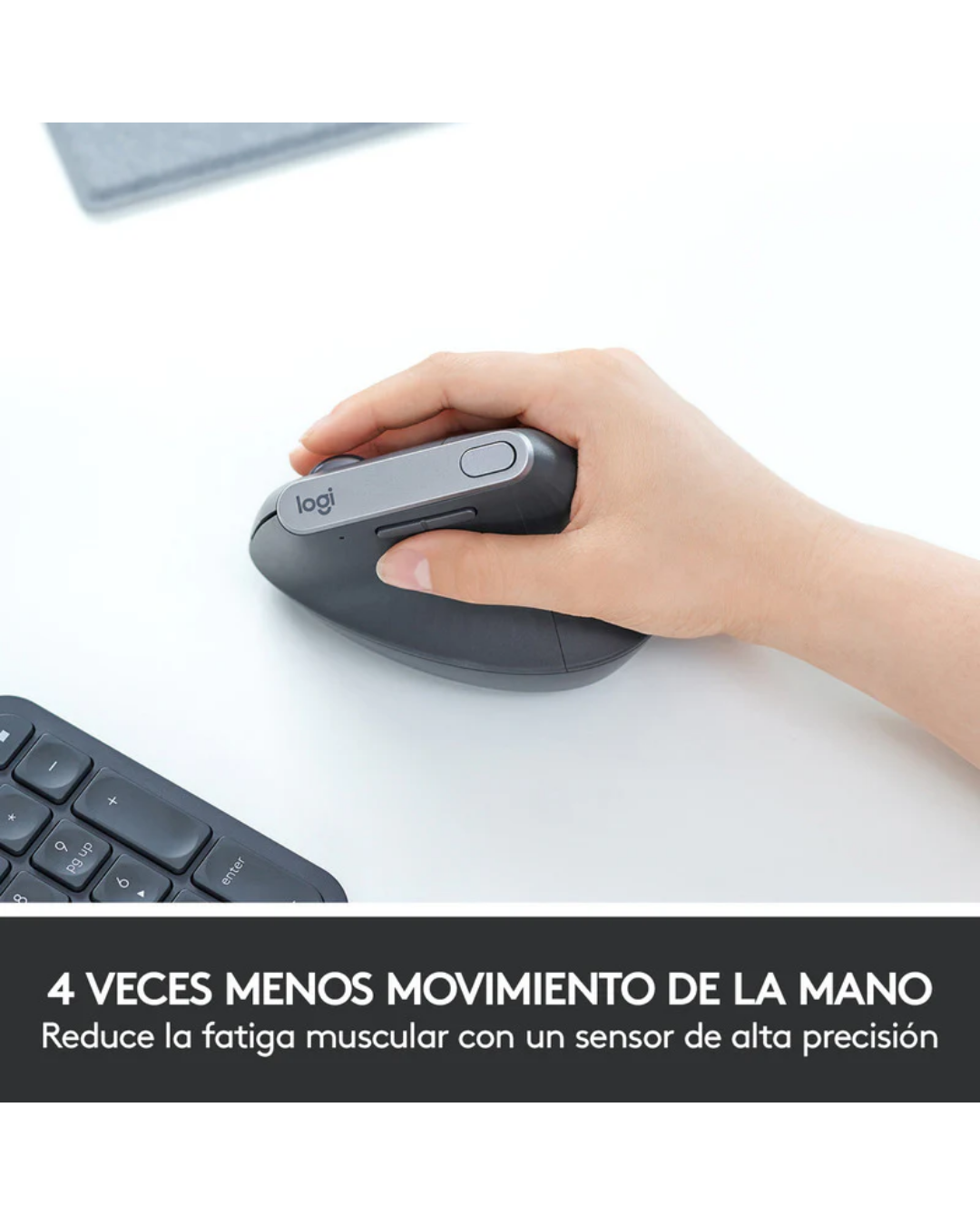 Mouse Logitech MX Vertical Ergonómico Inalámbrico Bluetooth Recargable Grafito