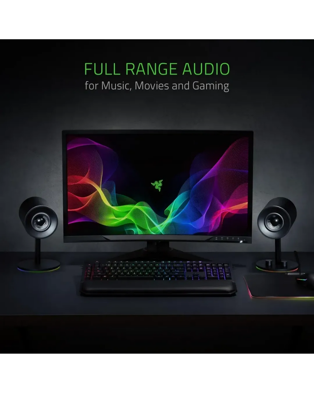 Parlantes Gamer Razer Nommo V2 X 2.0 RGB Full Range para PC