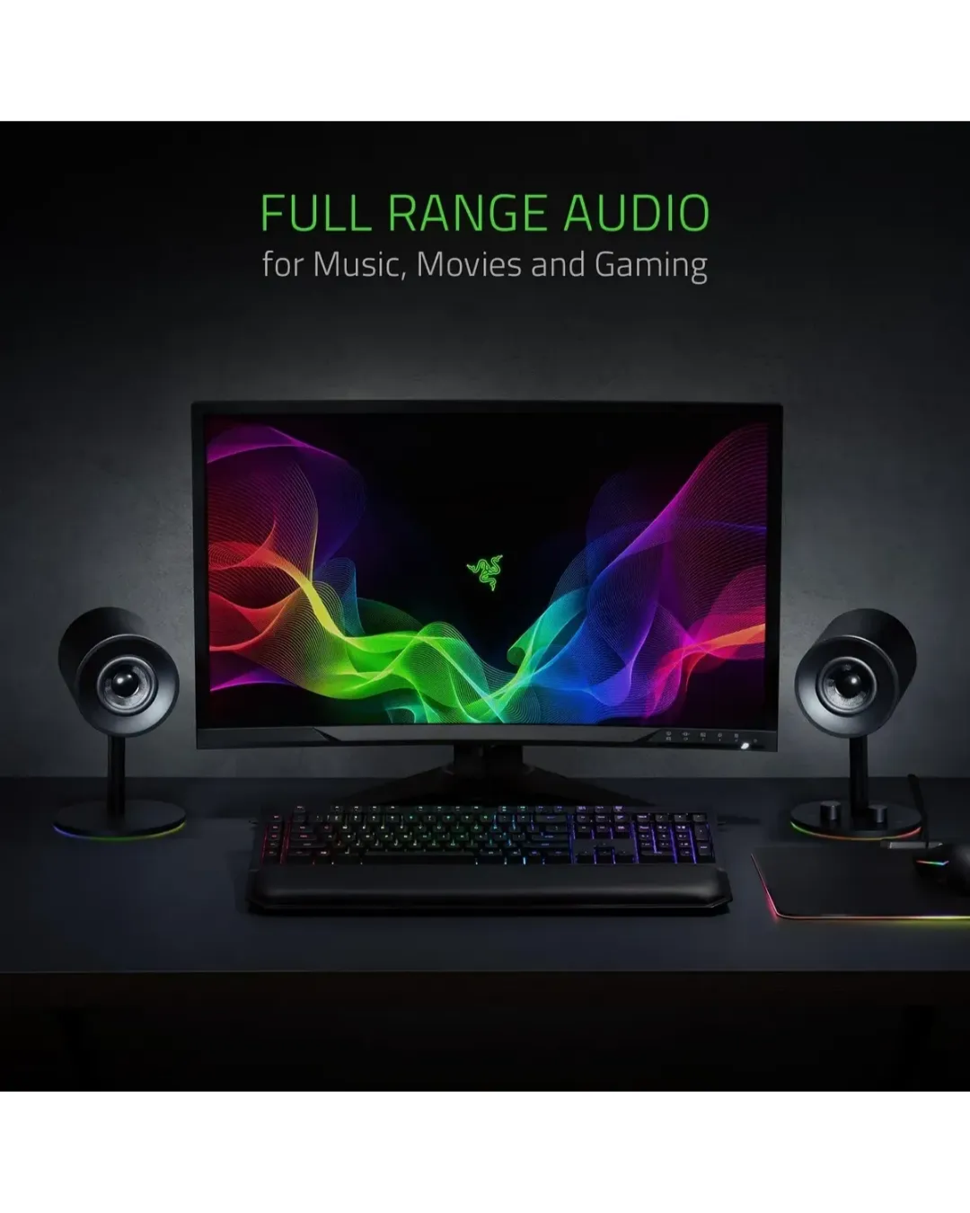 Parlantes Gamer Razer Nommo V2 X 2.0 RGB Full Range para PC