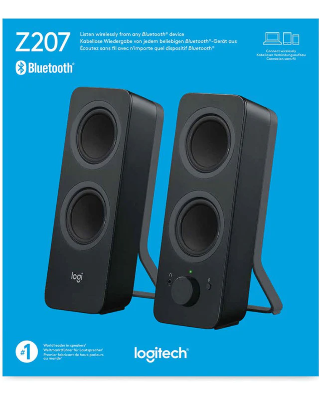 Parlantes Logitech Z207 Bluetooth 10W RMS USB 3.5mm Negro