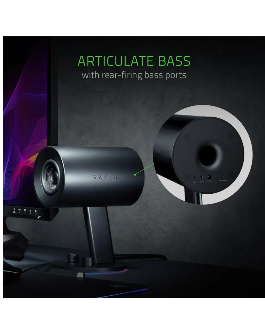 Parlantes Gamer Razer Nommo V2 X 2.0 RGB Full Range para PC