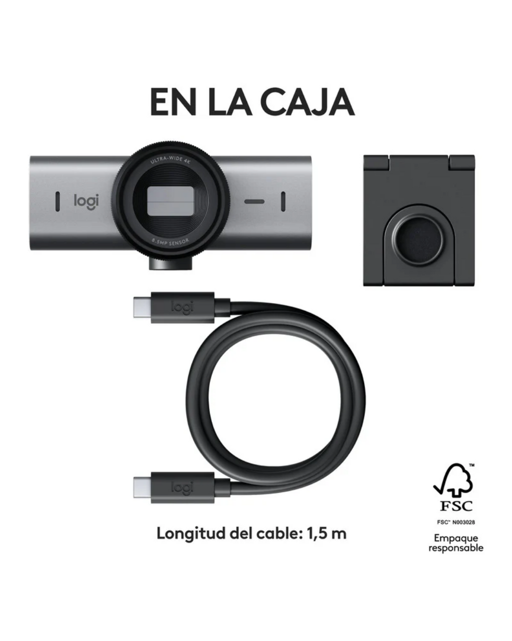 Cámara Web Logitech MX Brio 4K Ultra HD USB-C Grafito