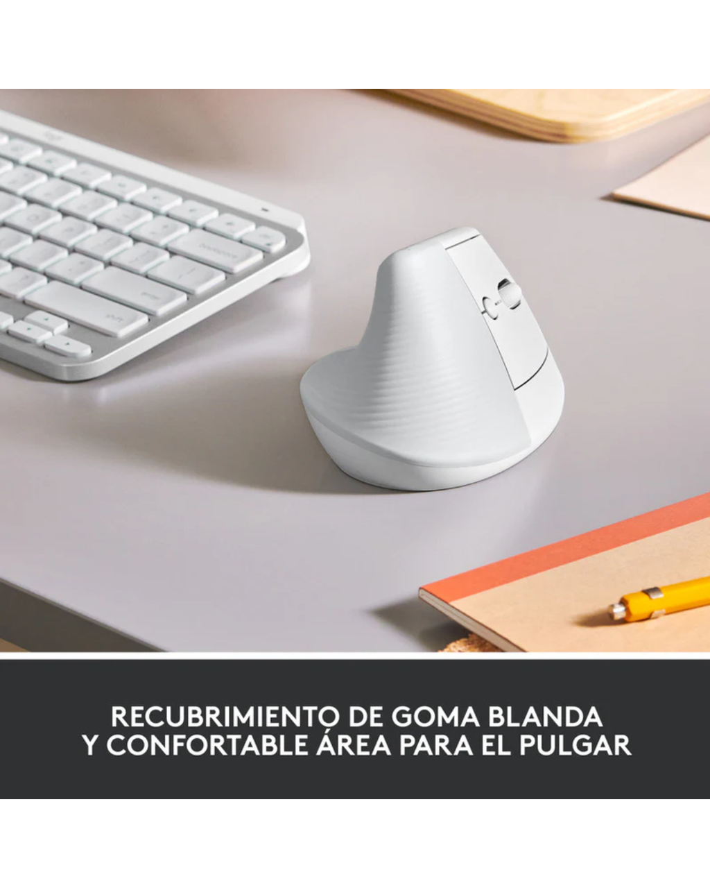 Mouse Logitech Lift Vertical Ergonómico Inalámbrico Bluetooth White